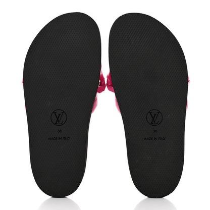 Louis Vuitton Calfskin Embossed Monogram Sunset Flat Comfort Mule 36 Rose Pop 5 of 14