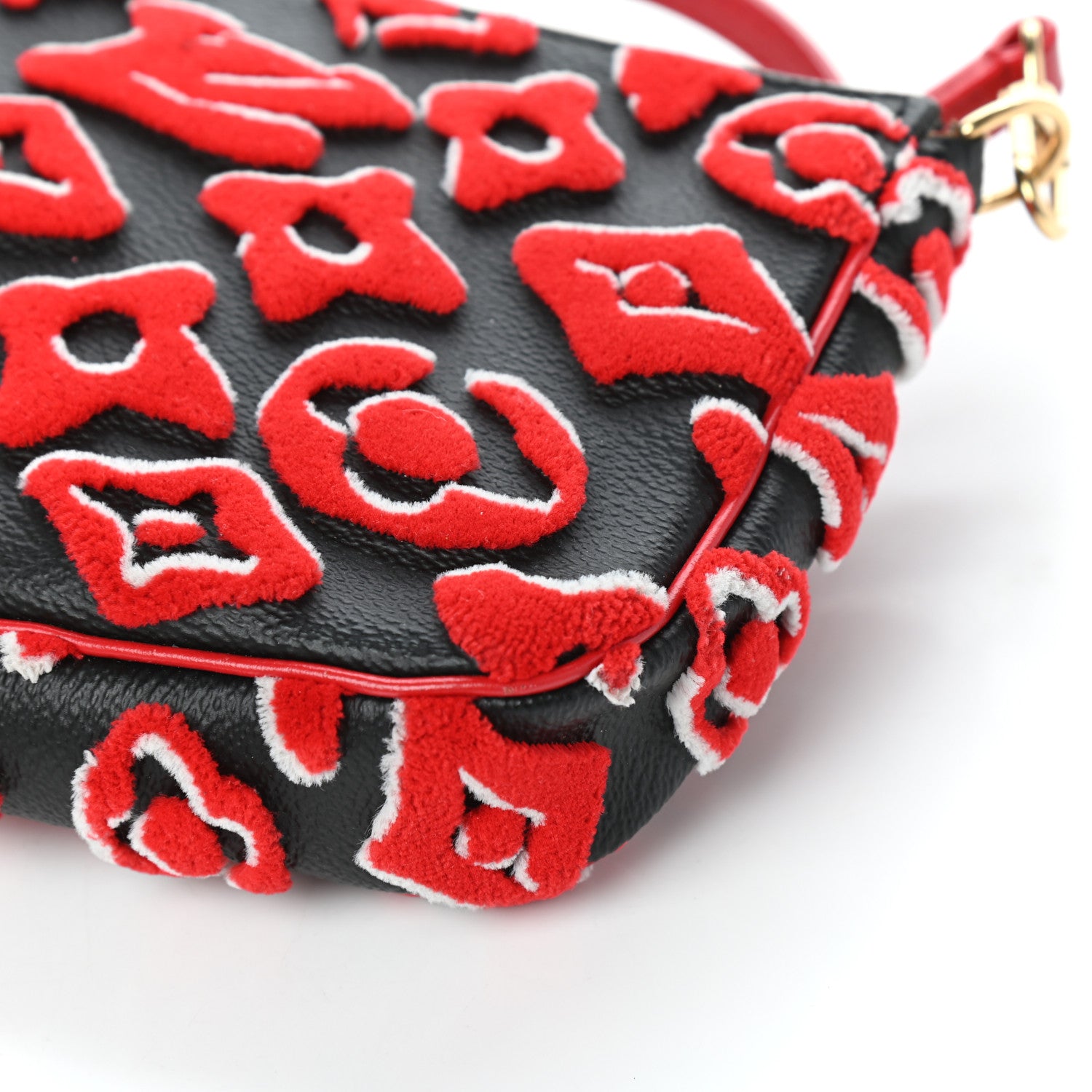 Louis Vuitton X UF Tufted Monogram Pochette Accessories Black Red 9 of 9