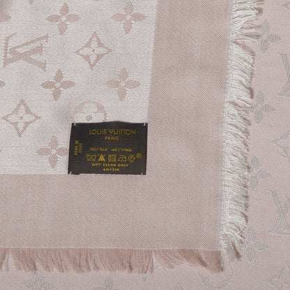 Louis Vuitton Silk Wool Monogram Denim Shawl Rose 4 of 4