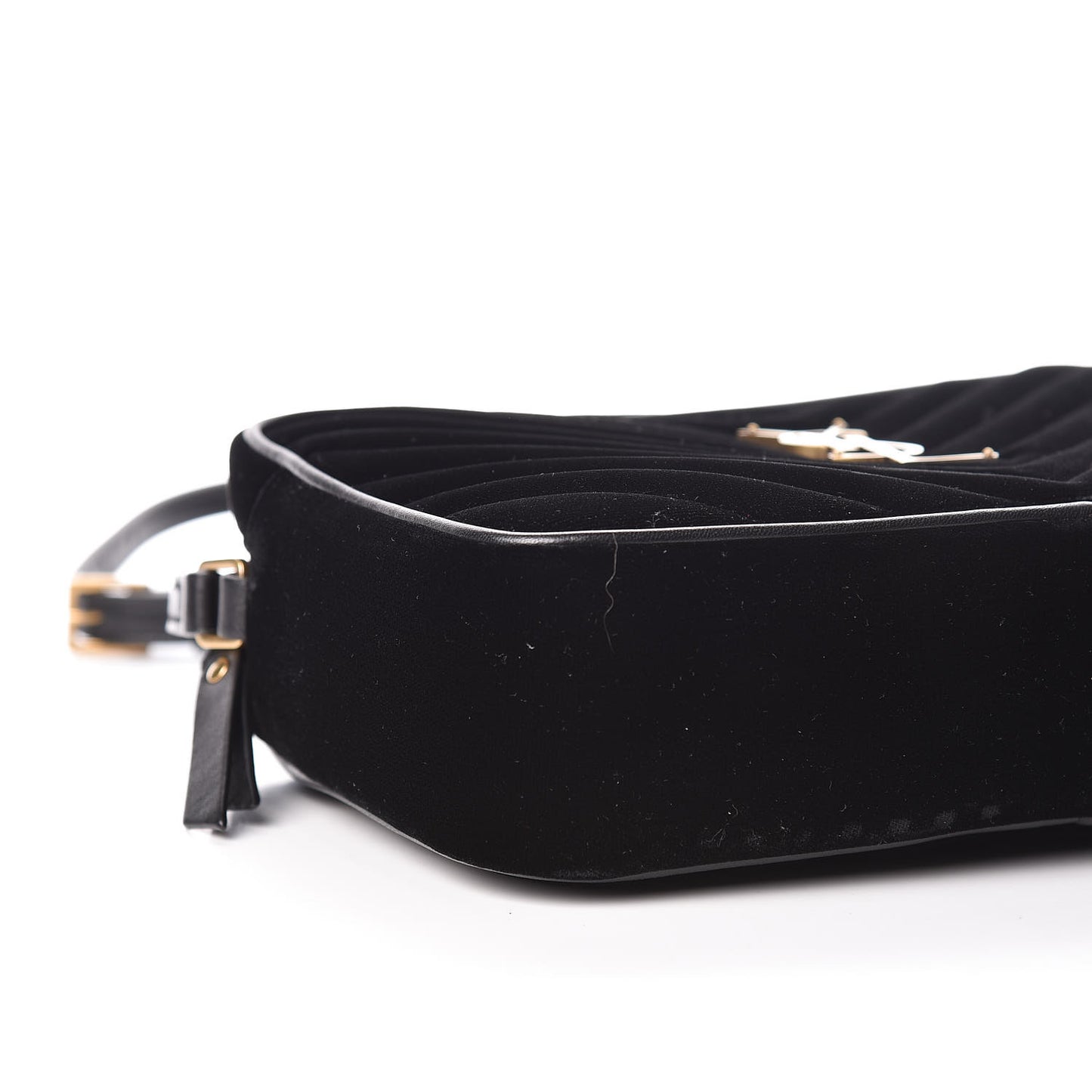 Velvet Matelasse Monogram Lou Camera Bag Black