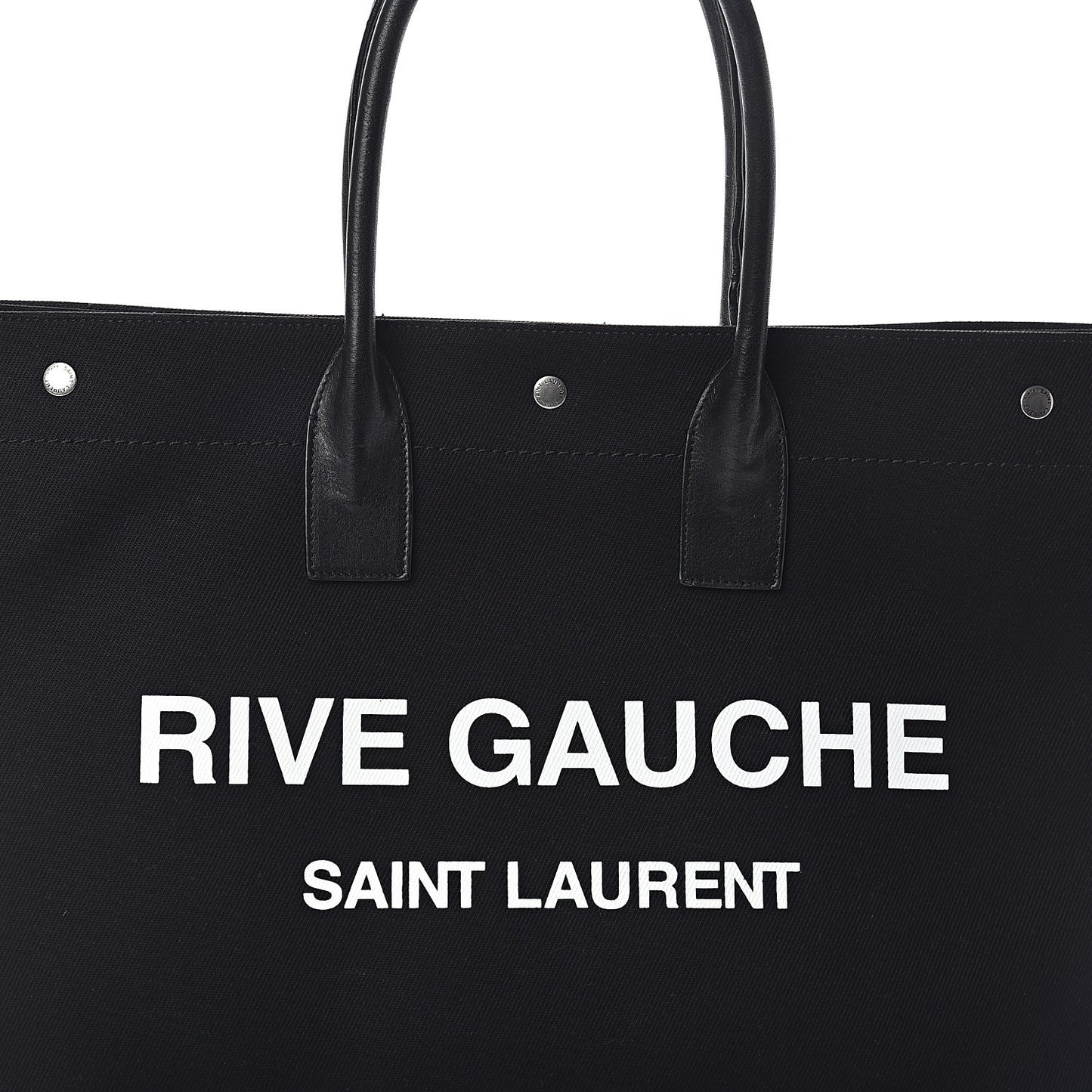 Linen Calfskin Rive Gauche Tote Black