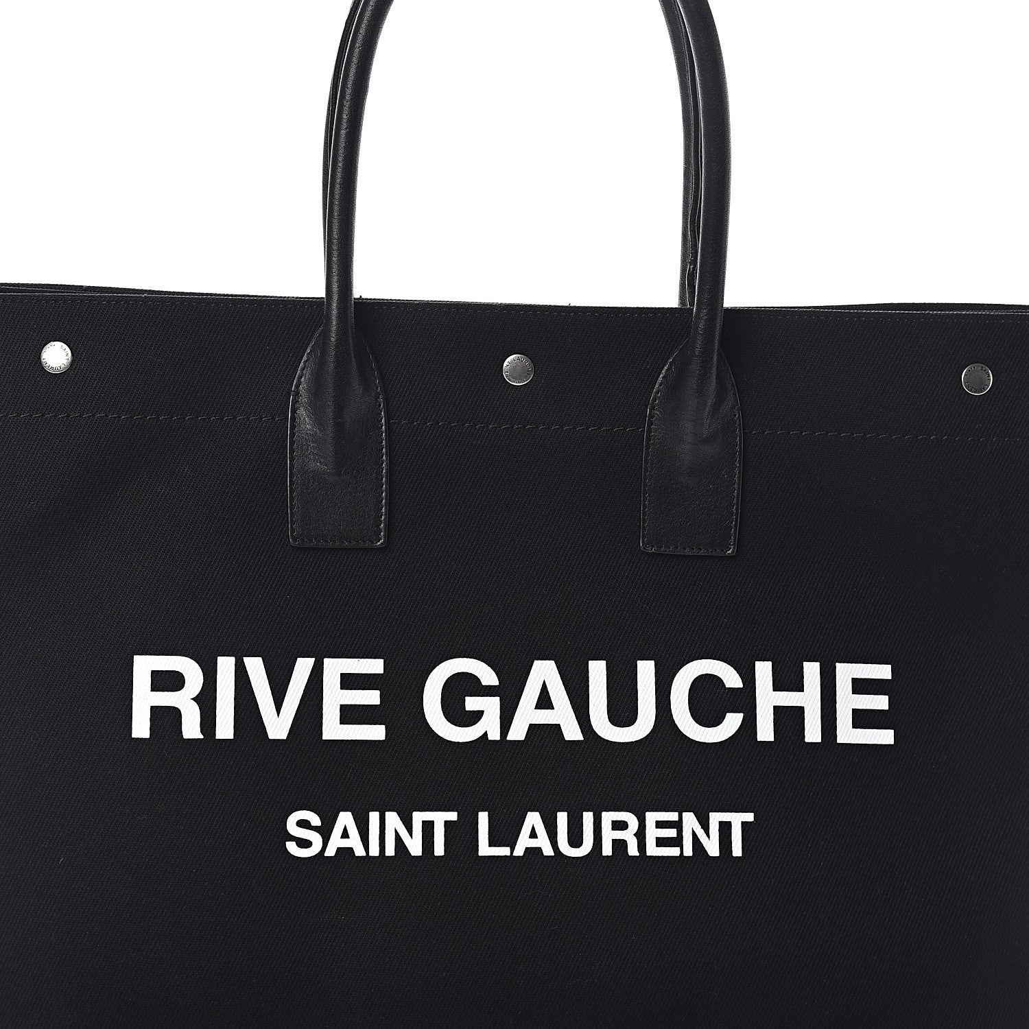 Saint Laurent Linen Calfskin Rive Gauche Tote Black 6 of 8