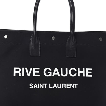 Saint Laurent Linen Calfskin Rive Gauche Tote Black 6 of 8