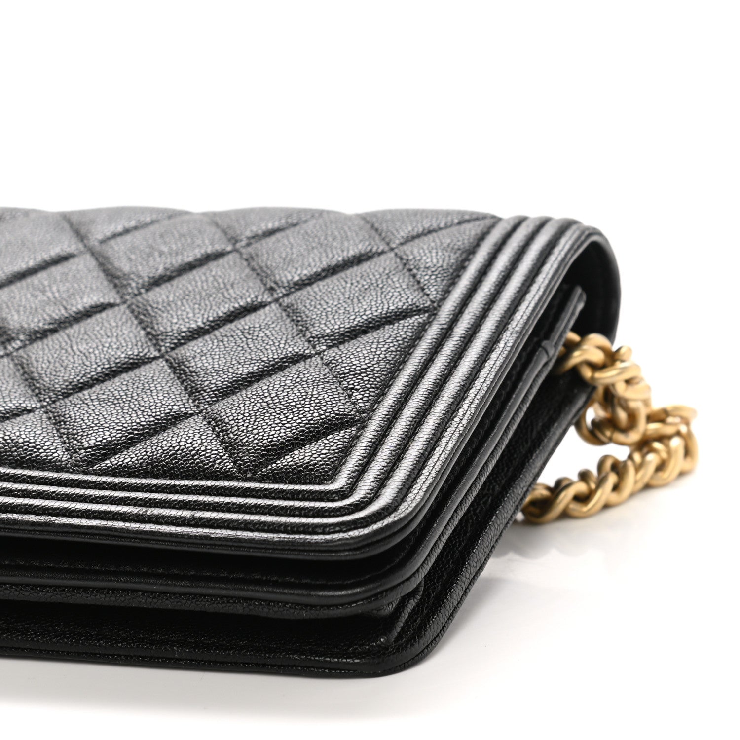 Chanel Caviar Quilted Boy Wallet On Chain WOC Black 21 of 29