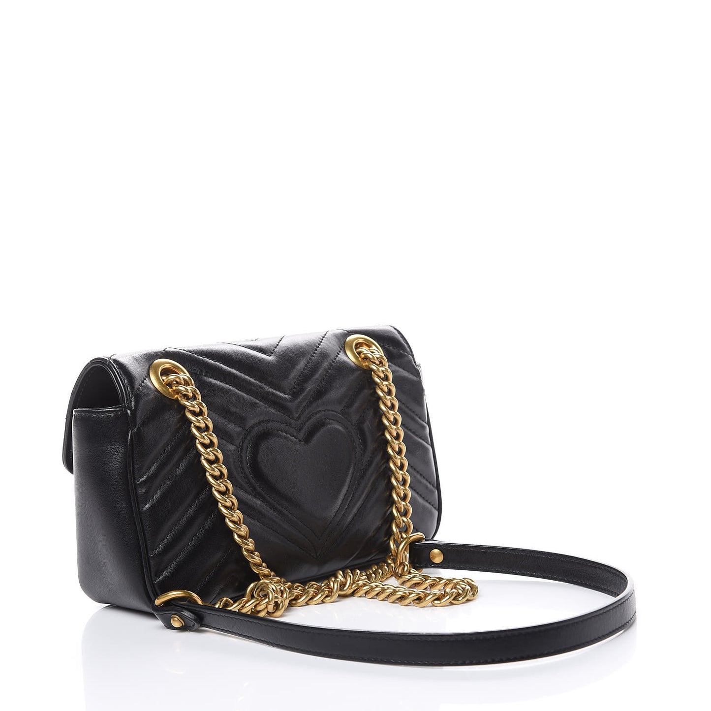 Calfskin Matelasse Mini GG Marmont Shoulder Bag Black