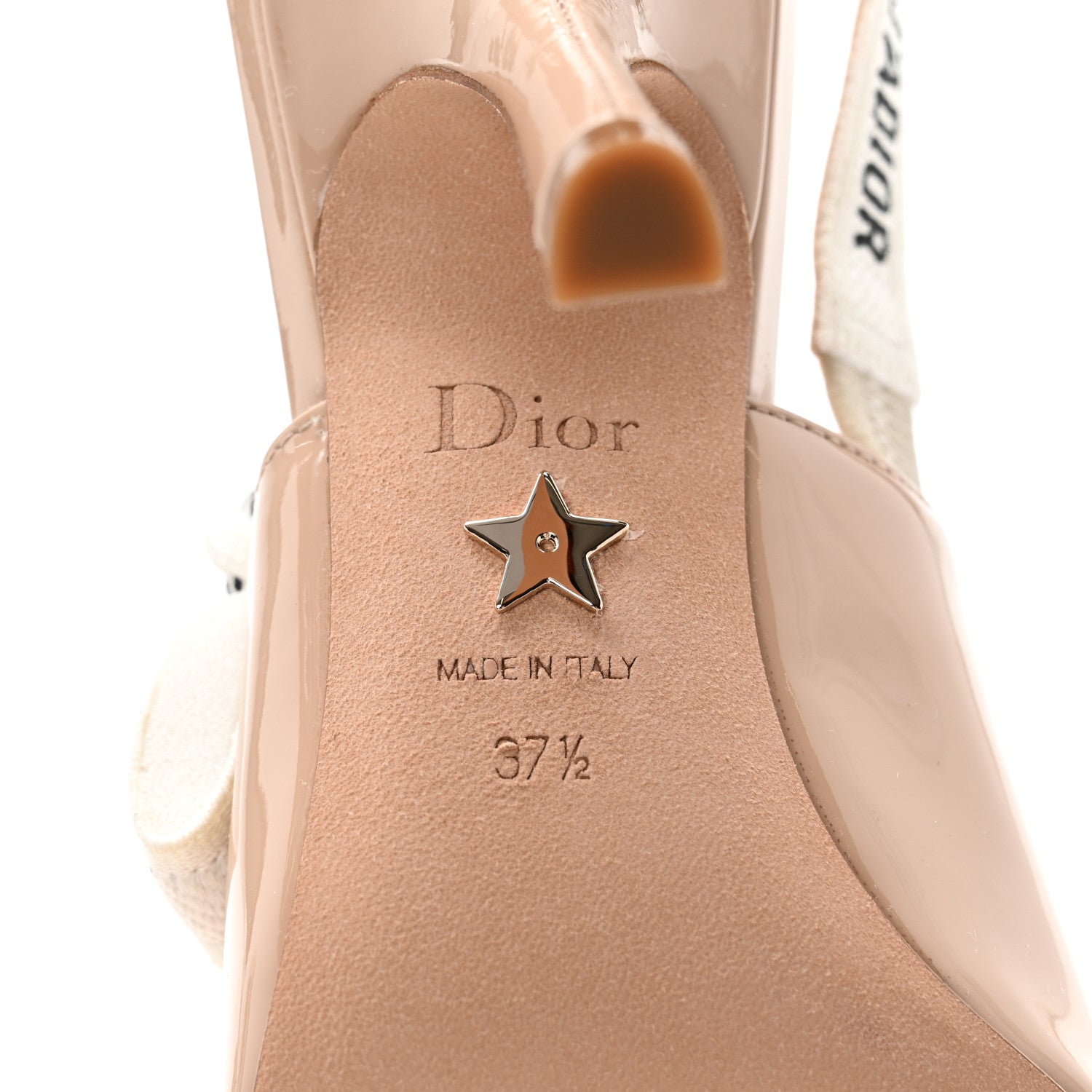 Christian Dior Patent Ribbon J'Adior Slingback 100mm Pumps 37.5 Nude 6 of 10