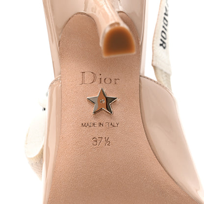 Christian Dior Patent Ribbon J'Adior Slingback 100mm Pumps 37.5 Nude 6 of 10