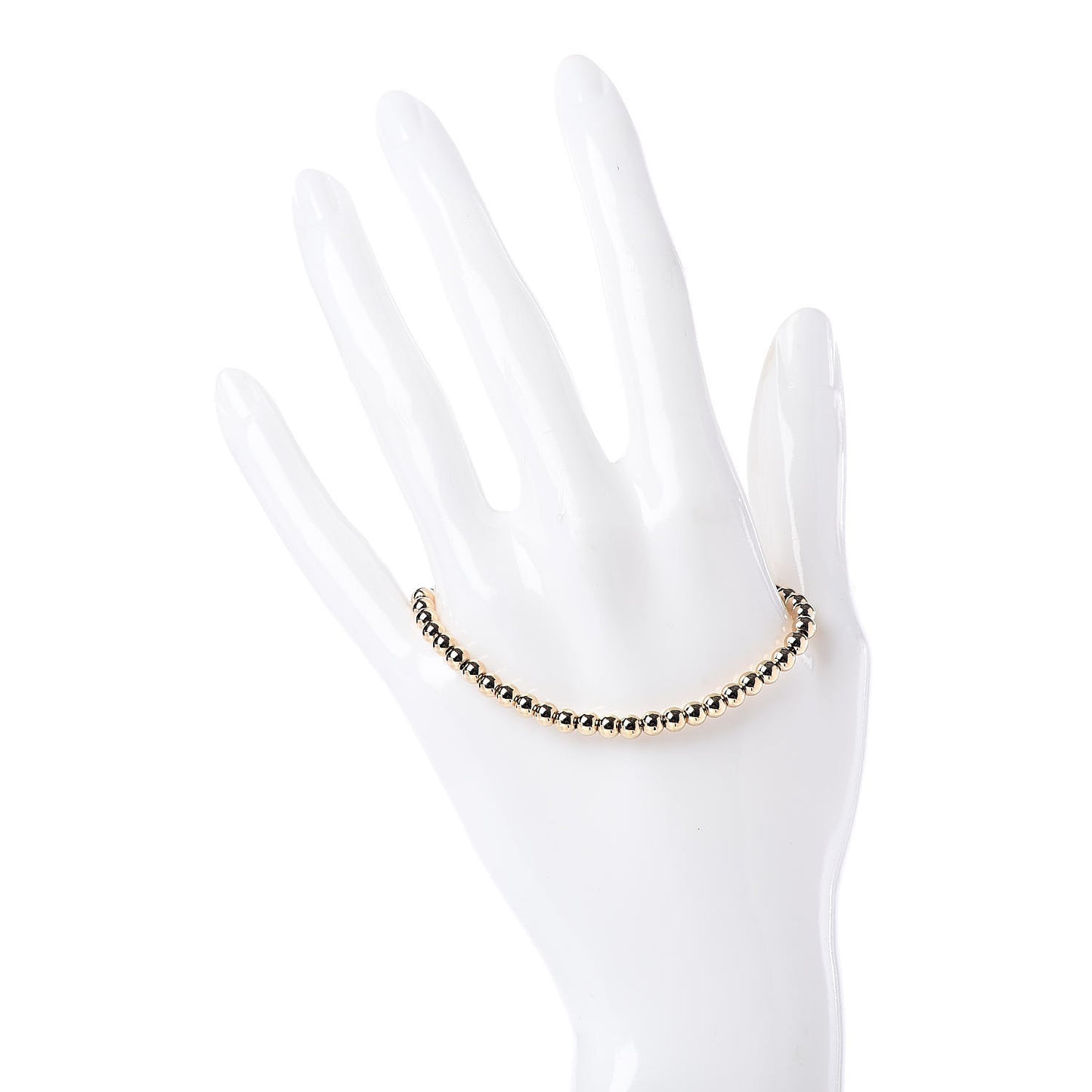 18K Yellow Gold 4mm Beads Toggle Bracelet