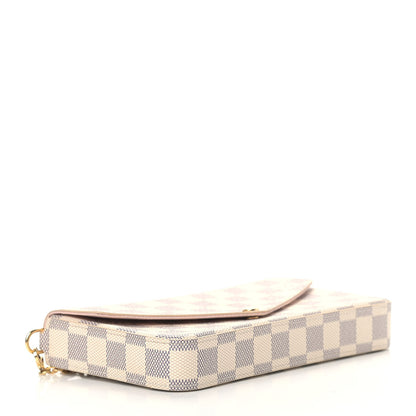 Louis Vuitton Damier Azur Pochette Felicie Chain Wallet Rose Ballerine 5 of 7