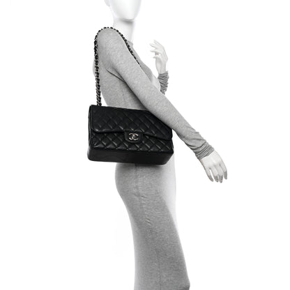 Chanel Caviar Quilted Jumbo Double Flap Black 2 of 11