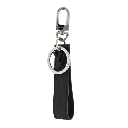 Louis Vuitton Calfskin LV Shape Dragonne Bag Charm Key Holder Black 1 of 3