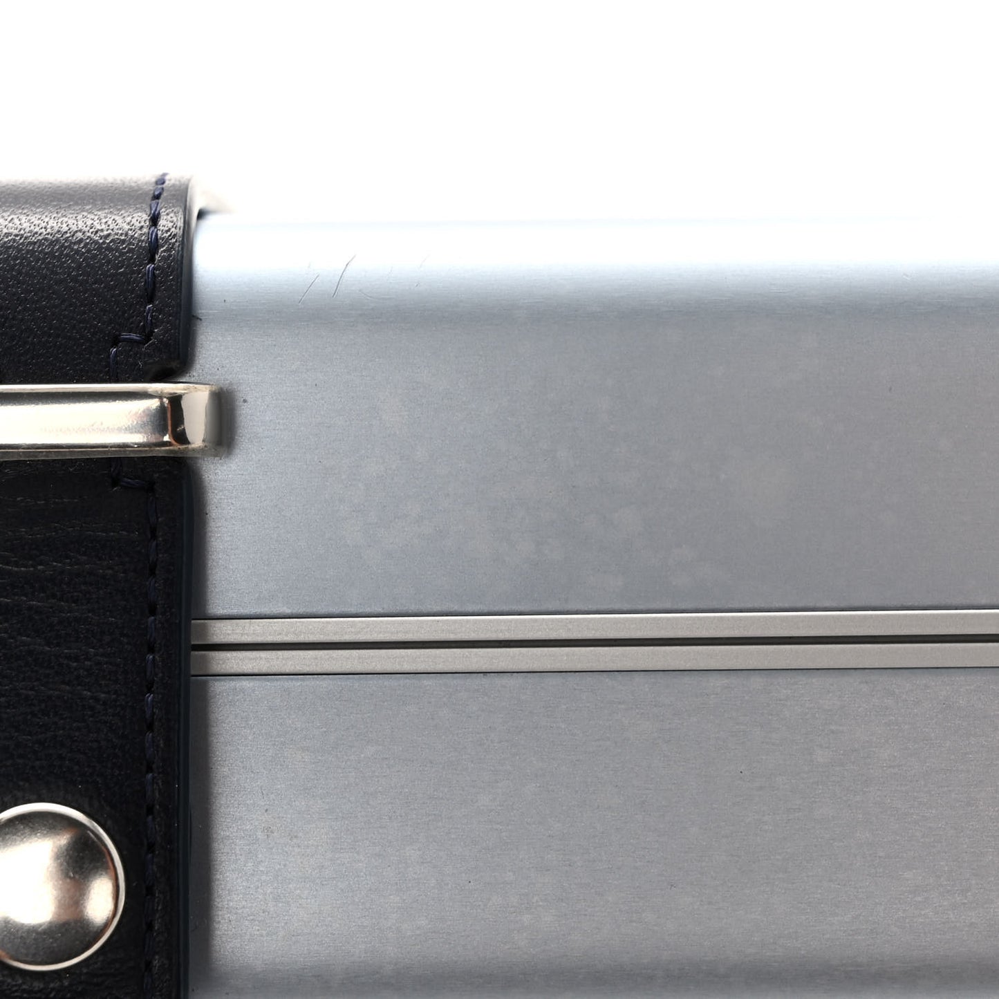 X RIMOWA Aluminum Personal Clutch On Strap Bleu