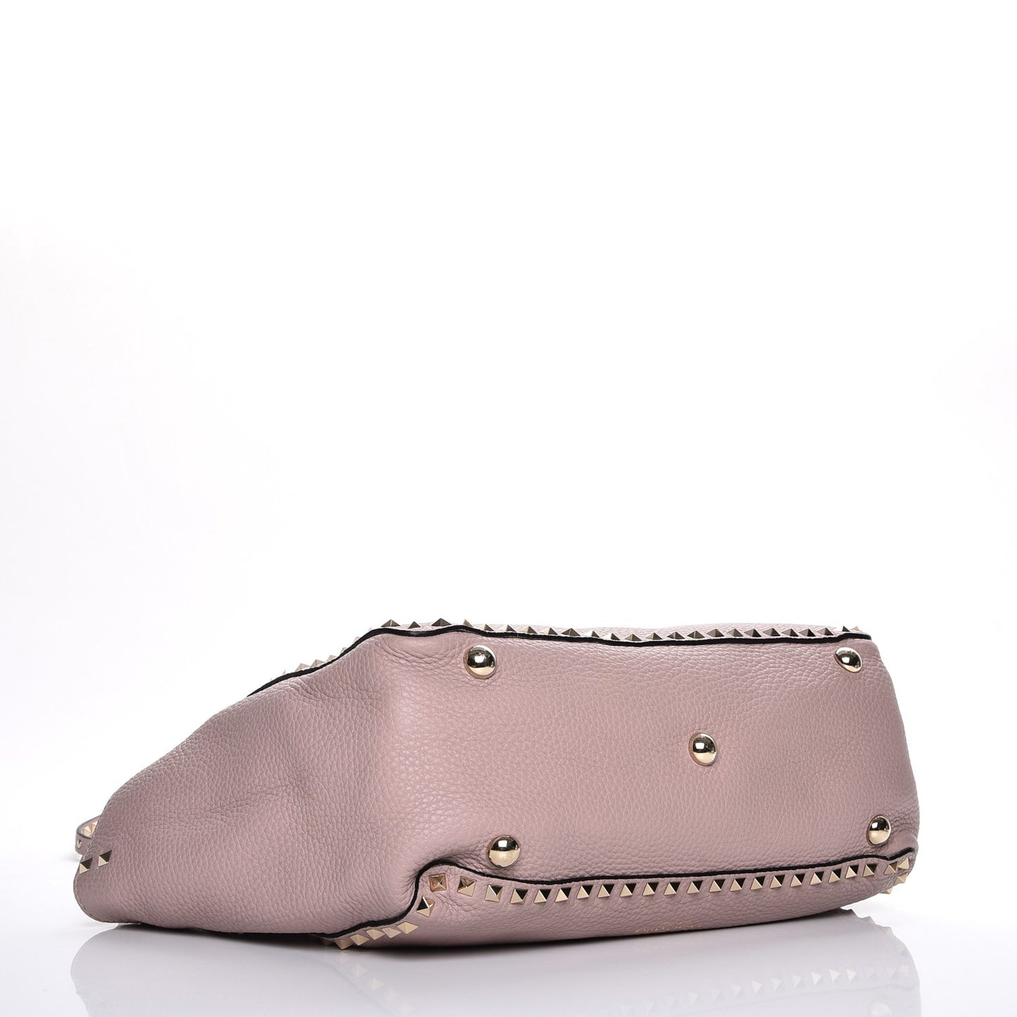 Pebbled Calfskin Medium Rockstud Tote Water Rose