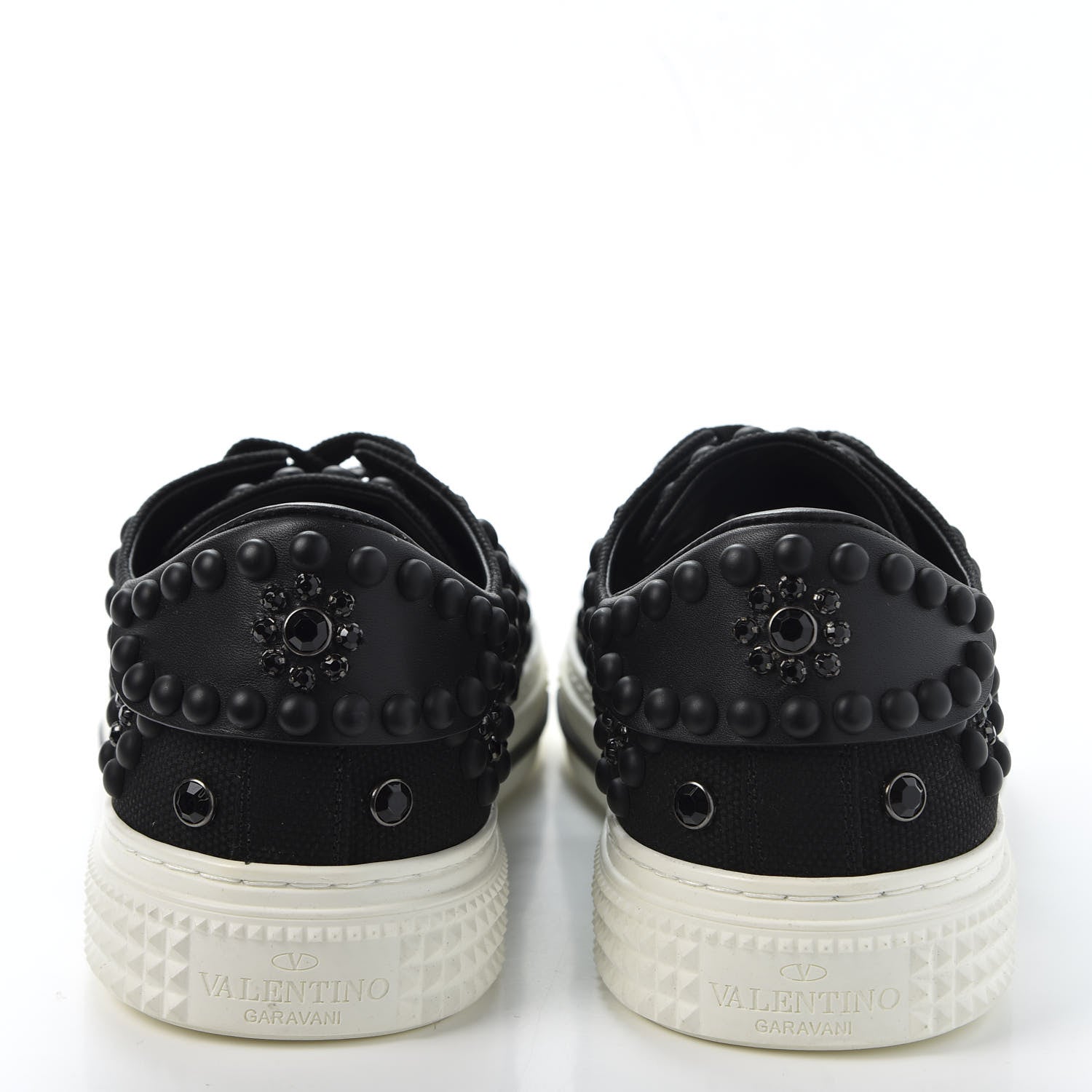 Valentino Garavani Canvas Embellished Mens Low Top Sneakers 42 Black 5 of 11