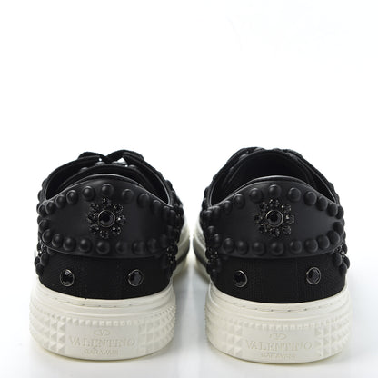 Valentino Garavani Canvas Embellished Mens Low Top Sneakers 42 Black 5 of 11