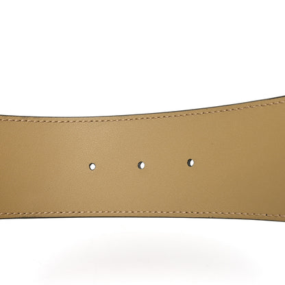Gucci Calfskin Striped Textured Double G 50mm Belt 95 38 Black Beige 3 of 4