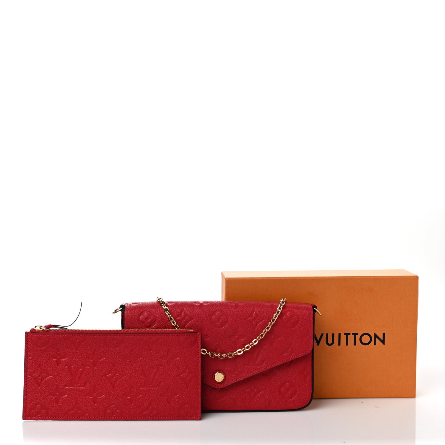 Empreinte Pochette Felicie Chain Wallet Scarlet
