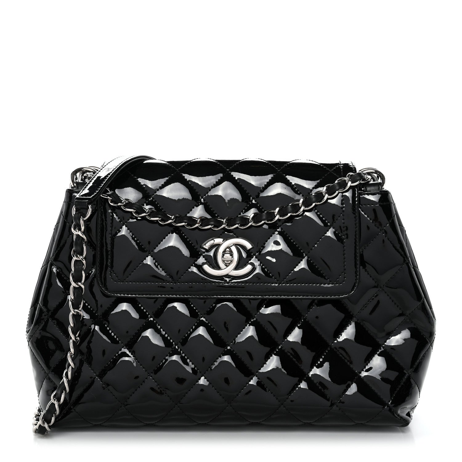 Chanel Patent Quilted Large Coco Shine Accordion Flap Black 1 of 10