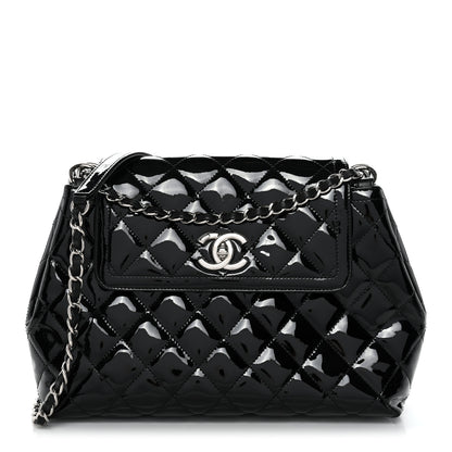 Chanel Patent Quilted Large Coco Shine Accordion Flap Black 1 of 10