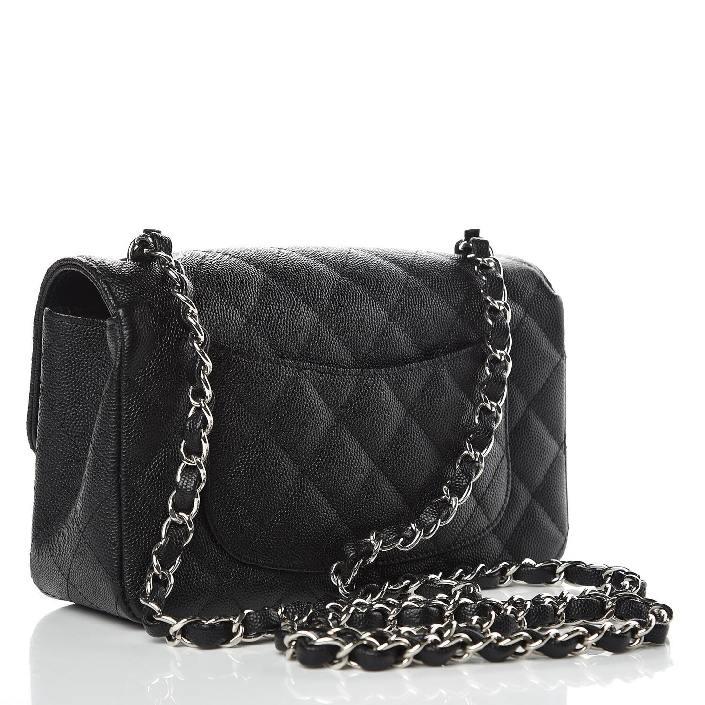 Caviar Quilted Mini Rectangular Flap Black