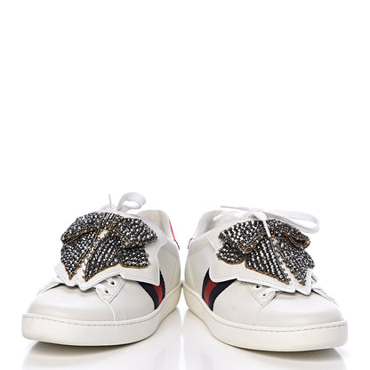Gucci Calfskin Ayers Web Womens Ace Bow Lace Sneakers 36.5 White 6 of 13