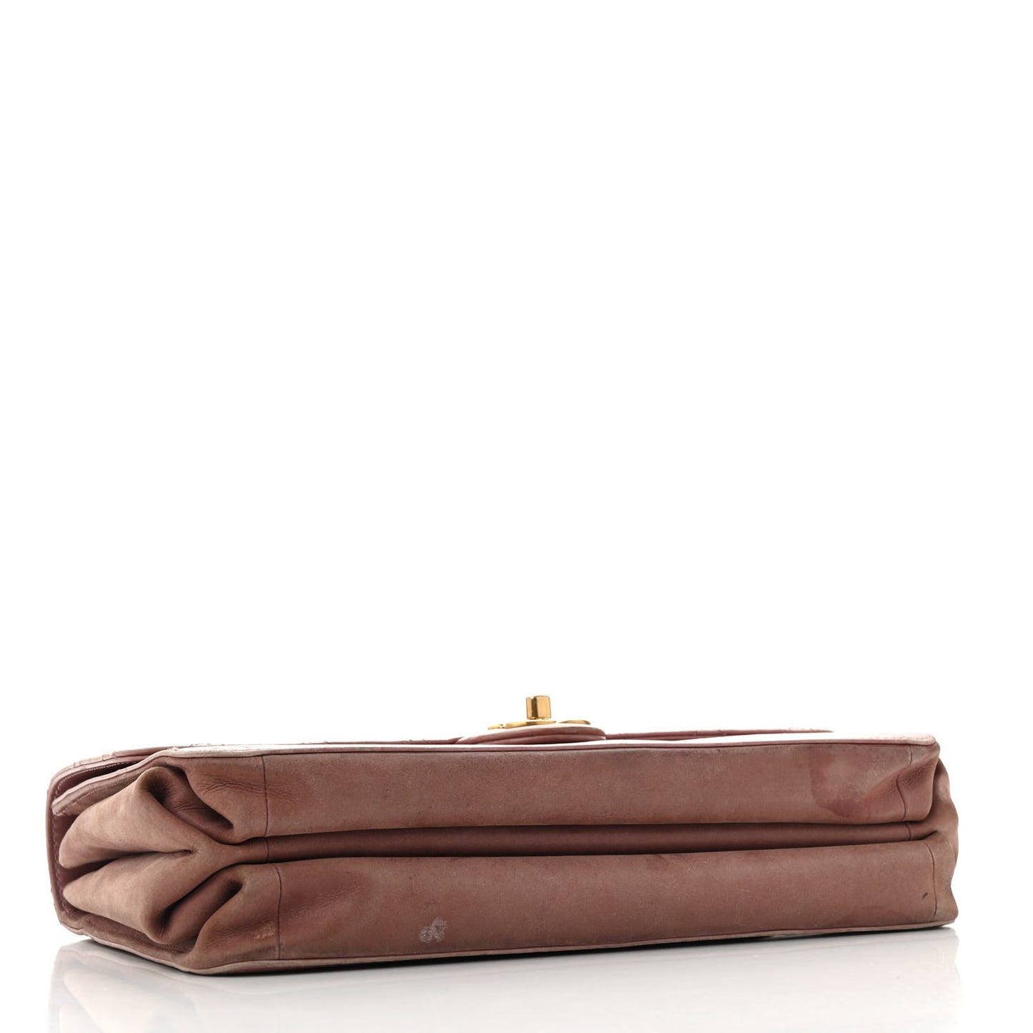 Calfskin Quilted Straight Lined Flap Purple