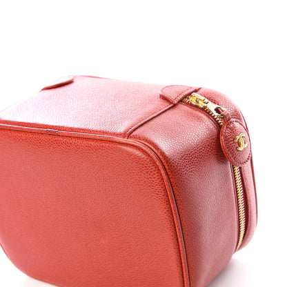 Chanel Caviar Vanity Cosmetic Case Red 8 of 12