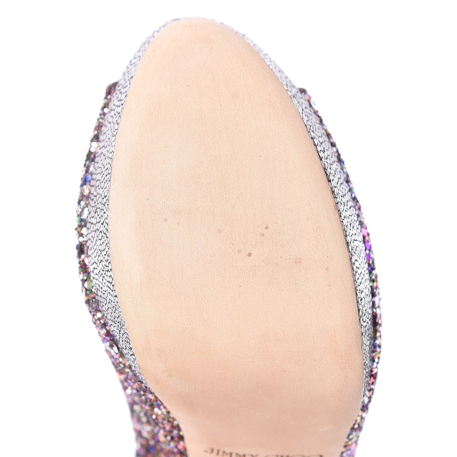 Jimmy Choo Glitter Fabric Vibe Peep Toe Platform Pumps 40 Multicolor 10 of 18