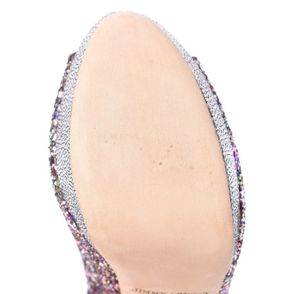 Jimmy Choo Glitter Fabric Vibe Peep Toe Platform Pumps 40 Multicolor 10 of 18