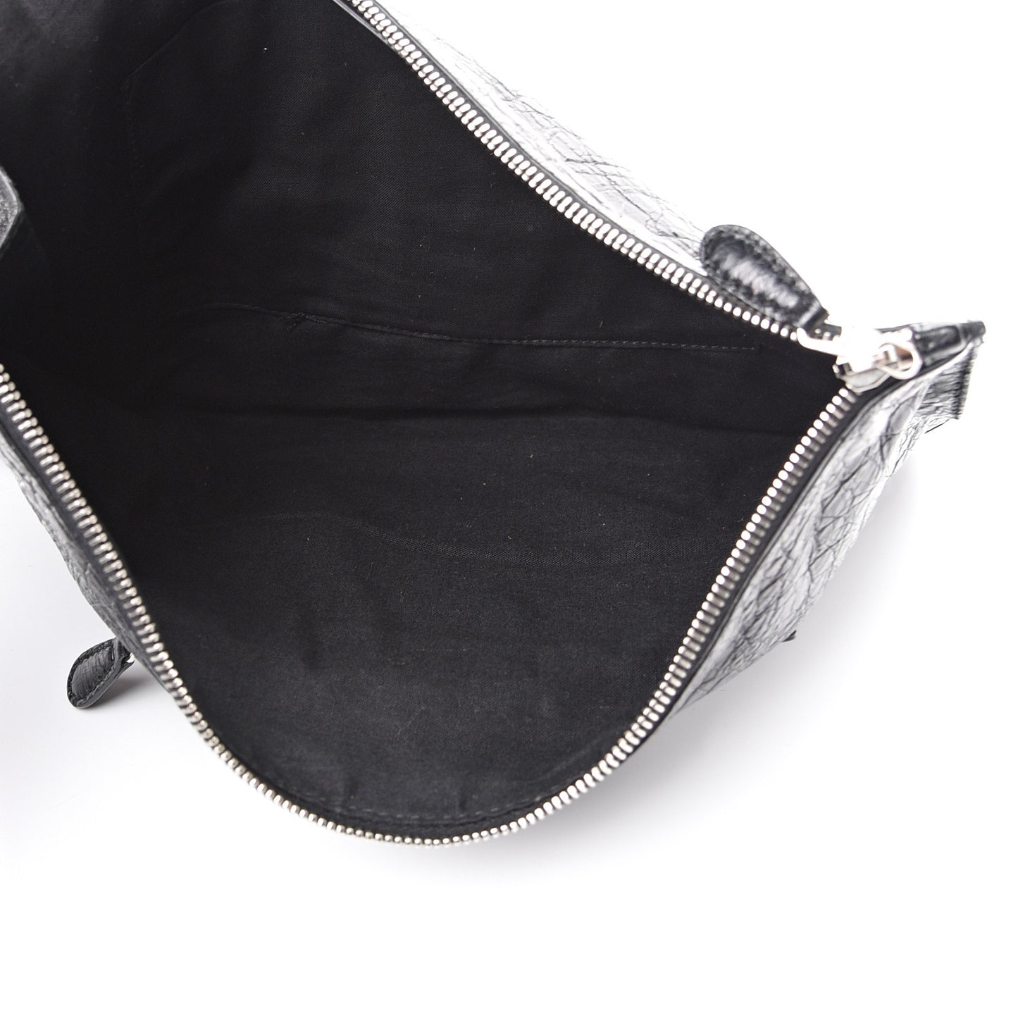 Agneau Giant 12 Silver Hardware Pouch Clutch Black