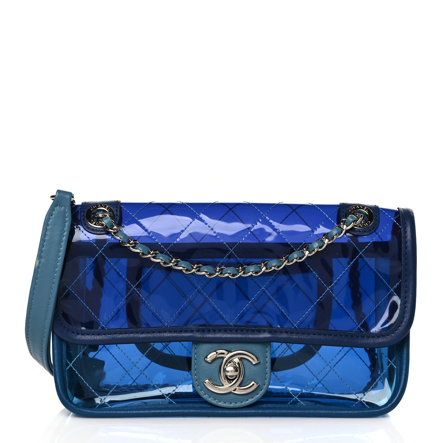 Chanel PVC Lambskin Stitched Mini Coco Splash Flap Blue 1 of 10