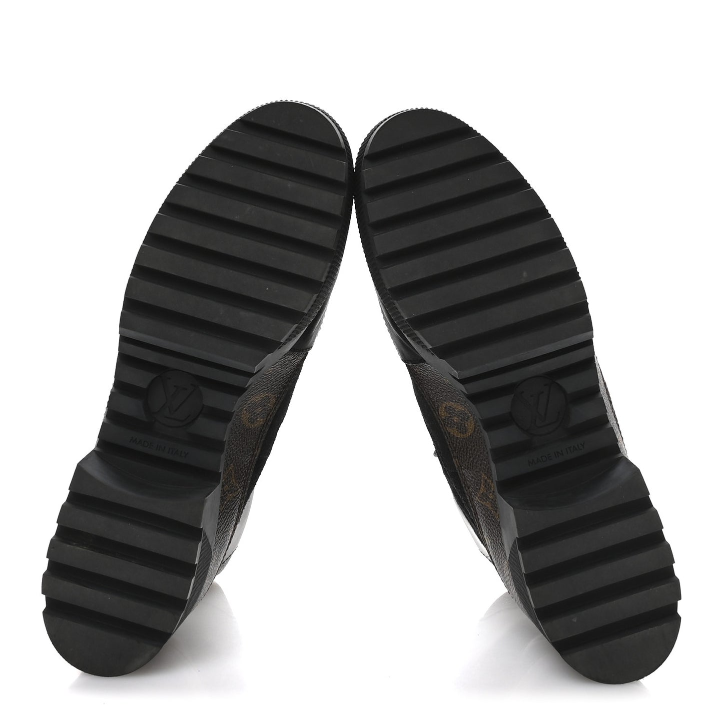 Suede Calfskin Monogram Laureate Platform Desert Boots 40.5 Black
