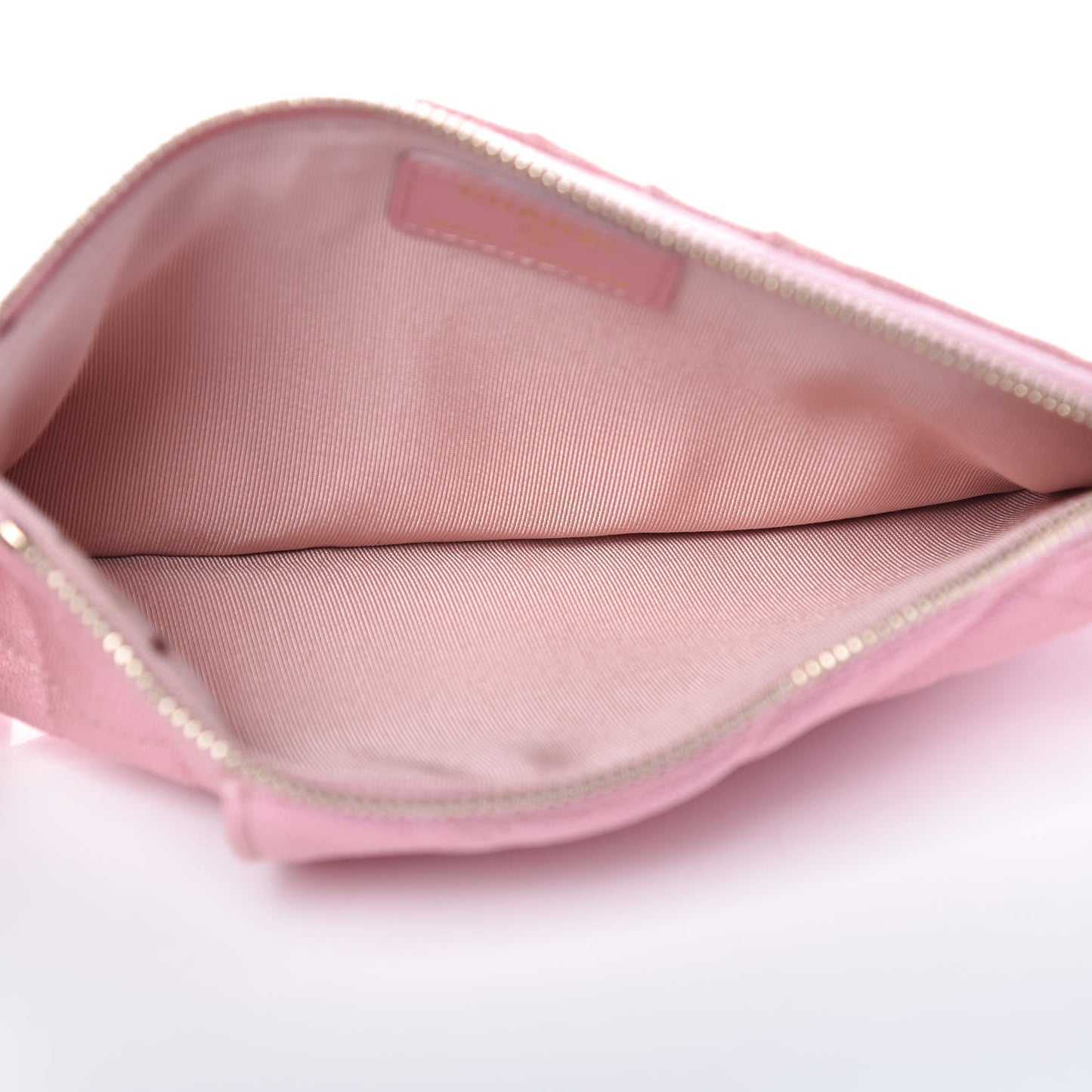 Iridescent Caviar Quilted Classic iPhone Pouch Rose Pink