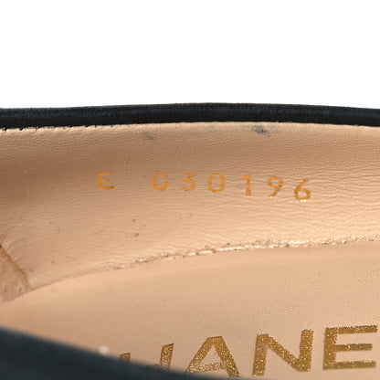 Chanel Wax Suede Wood Pumps 38 Black Brown 6 of 9