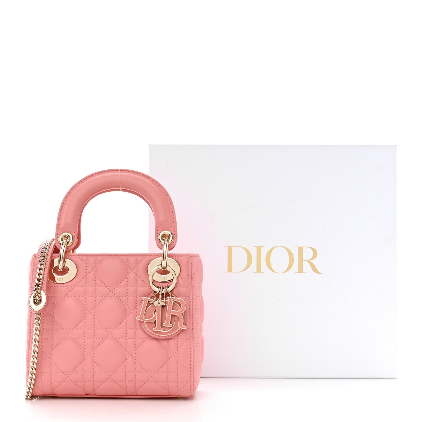 Lambskin Cannage Mini Lady Dior Pink