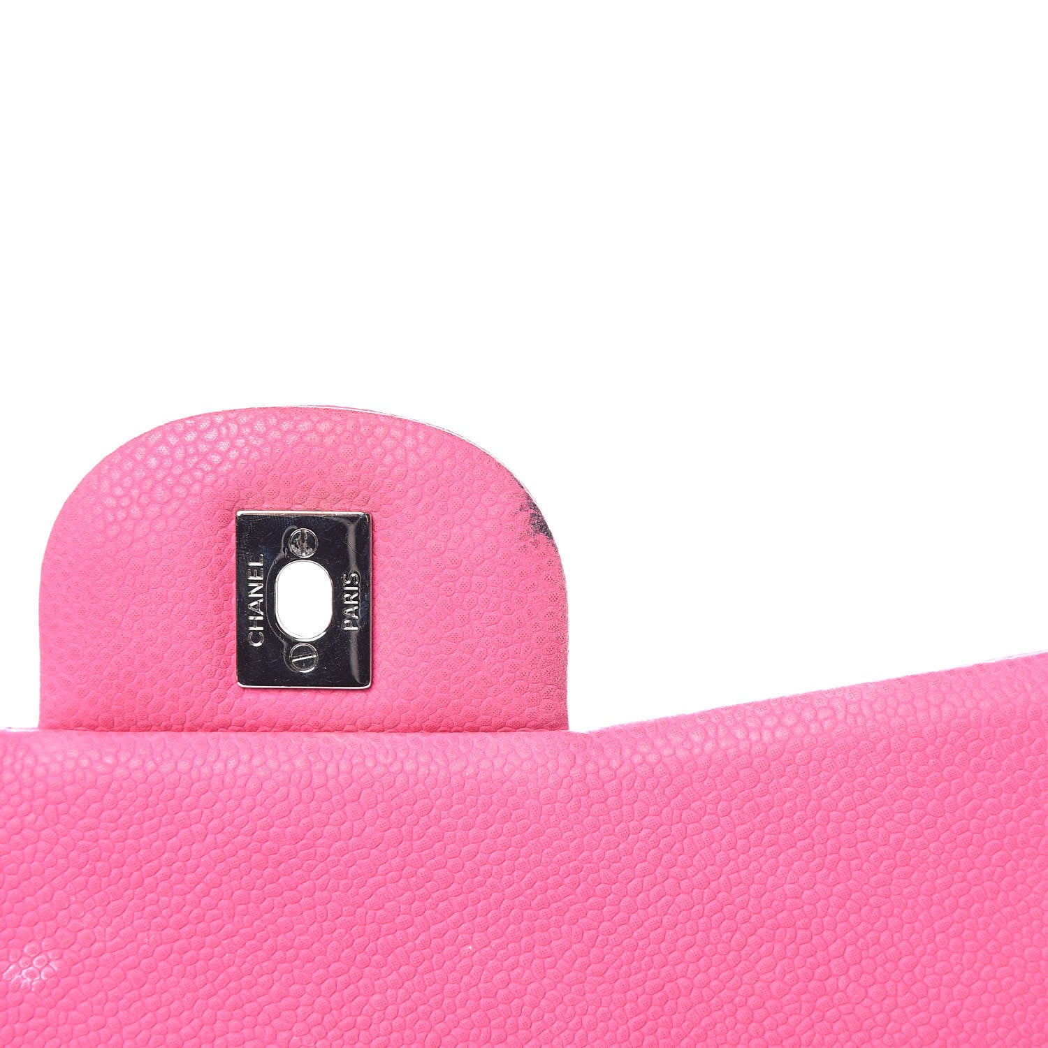Chanel Iridescent Caviar Quilted Maxi Double Flap Hot Pink 11 of 15