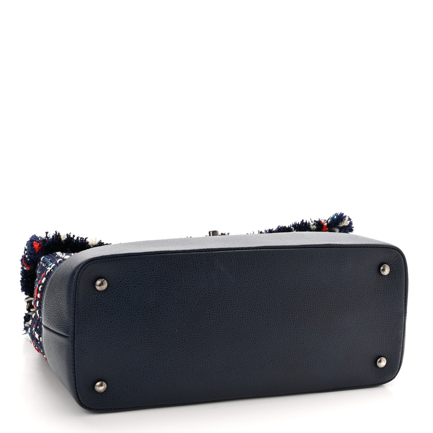 Chanel Tweed Trip Top Handle Flap Navy 3 of 10