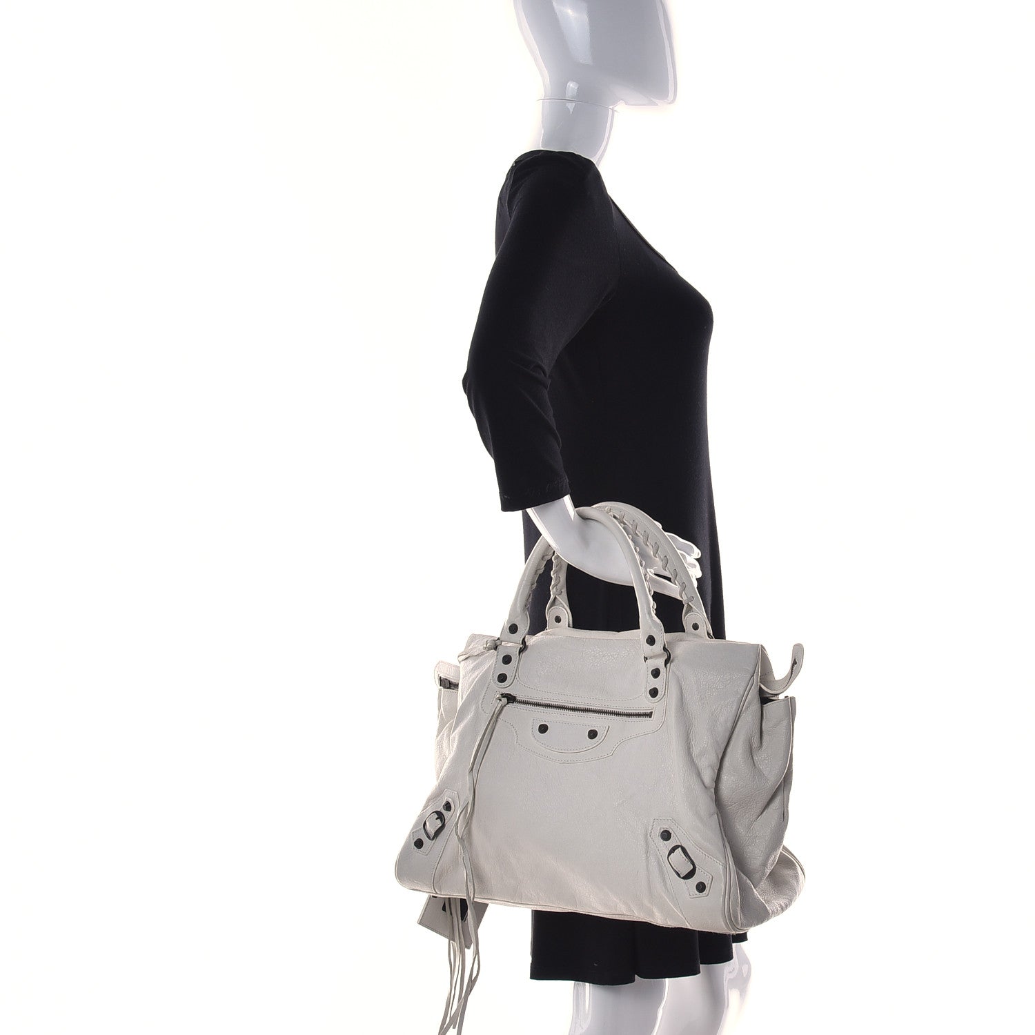 Balenciaga Agneau Classic Hardware Mid Day White 2 of 13