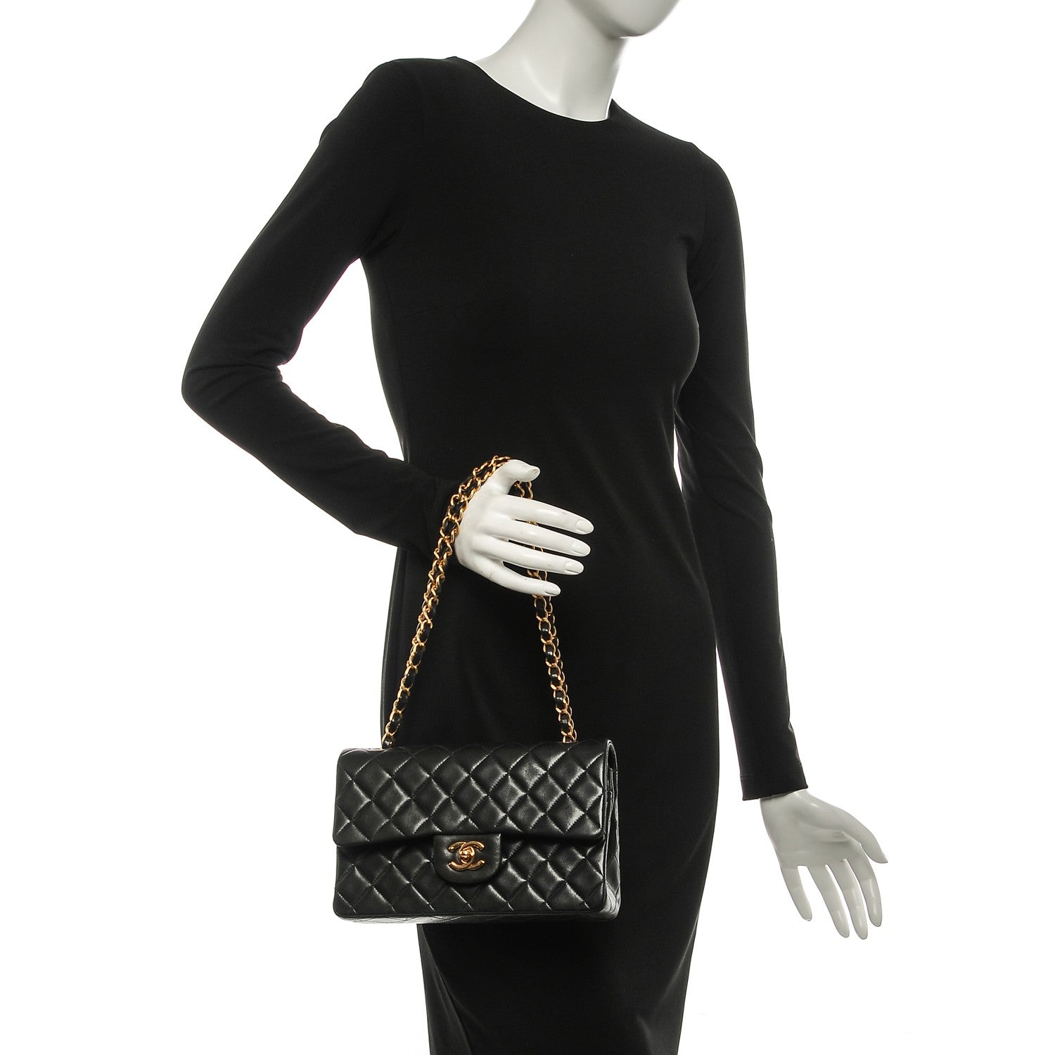 Chanel Lambskin Quilted Small Double Flap Black 2 of 8