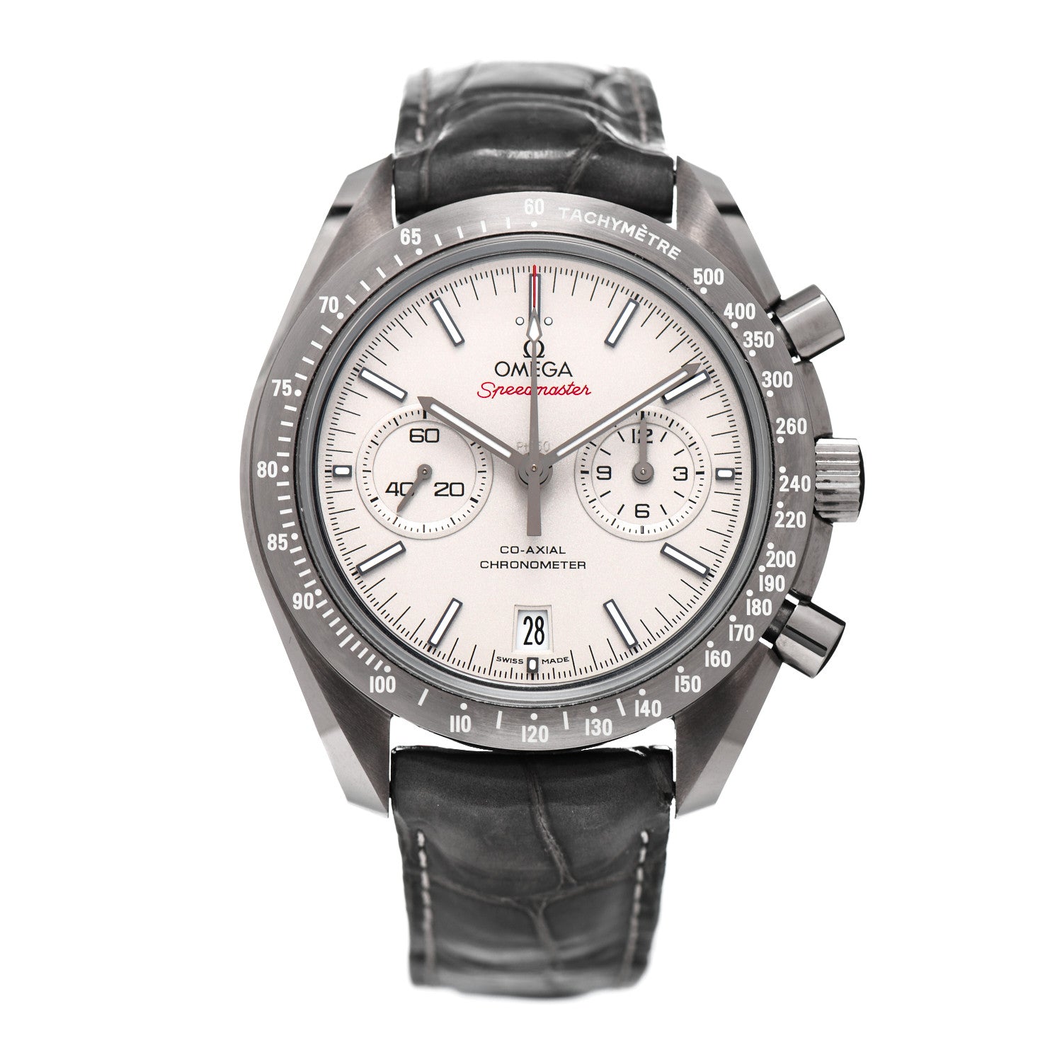 Omega Ceramic Alligator 44mm Speedmaster Chronograph Co-Axial Automatic Watch 311.93.44.51.99.001 1 of 4