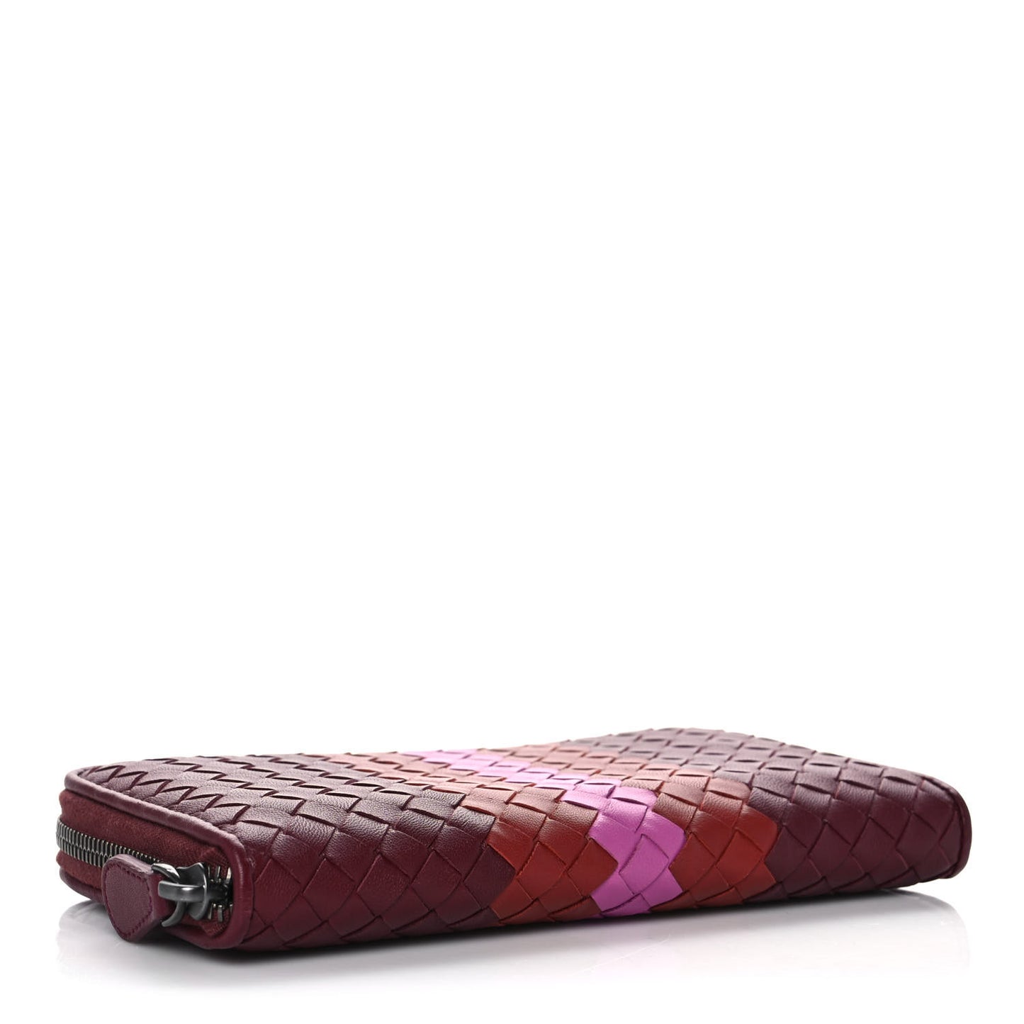 Nappa Intrecciato Zip Around Wallet Opera Pink