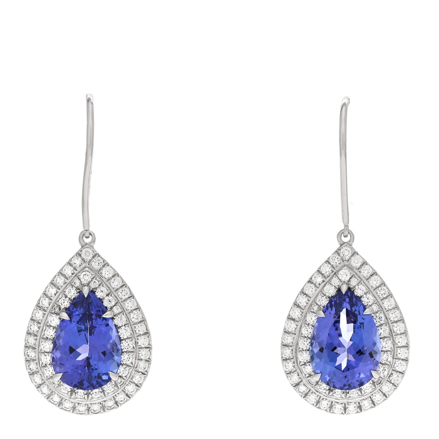 Platinum Diamond Tanzanite Soleste Drop Earrings