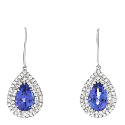 Tiffany Platinum Diamond Tanzanite Soleste Drop Earrings 1 of 4