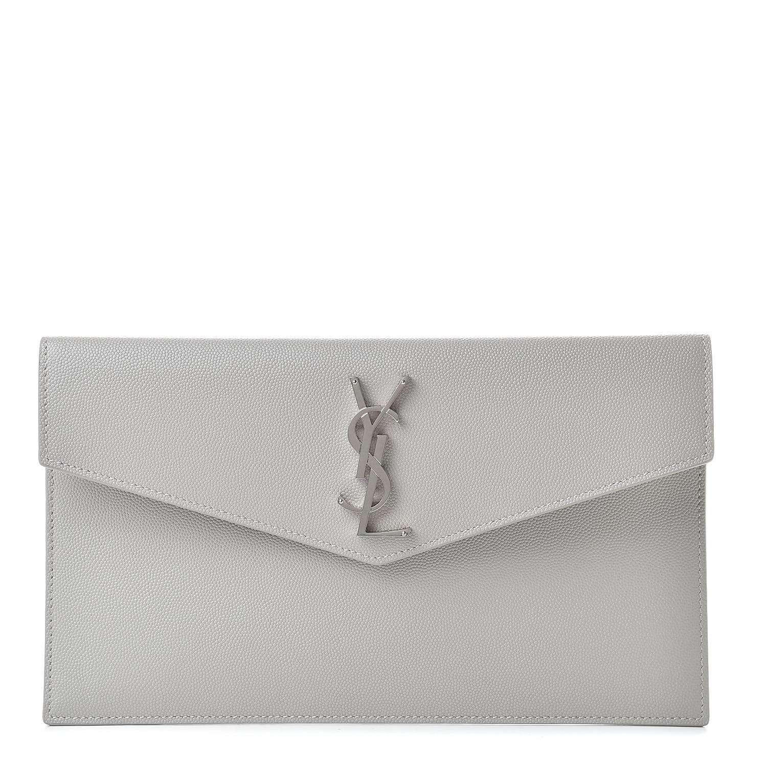 Saint Laurent Grain De Poudre Uptown Pouch Granite 1 of 7