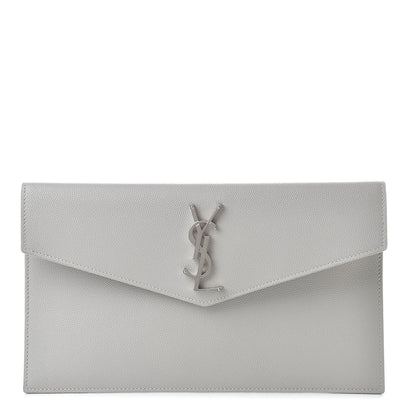 Saint Laurent Grain De Poudre Uptown Pouch Granite 1 of 7