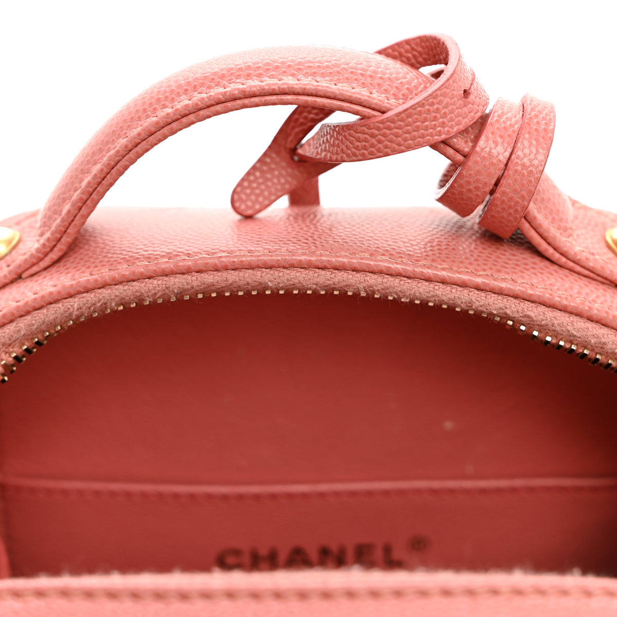 Chanel Caviar Quilted CC North South Filigree Vanity Case Pink 11 of 11
