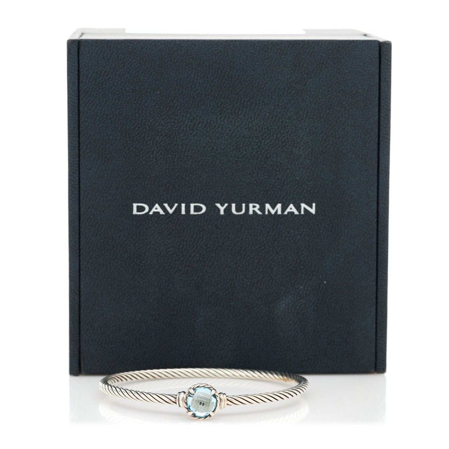 Sterling Silver Blue Topaz 3mm Chatelaine Bracelet