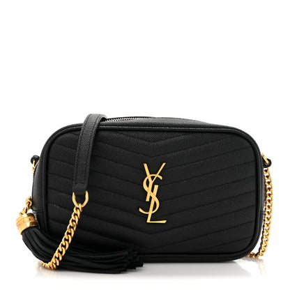 Saint Laurent Grain De Poudre Matelasse Monogram Mini Lou Camera Bag Black 1 of 10