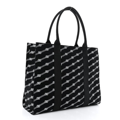 Balenciaga Canvas BB Monogram Tote Black 3 of 9