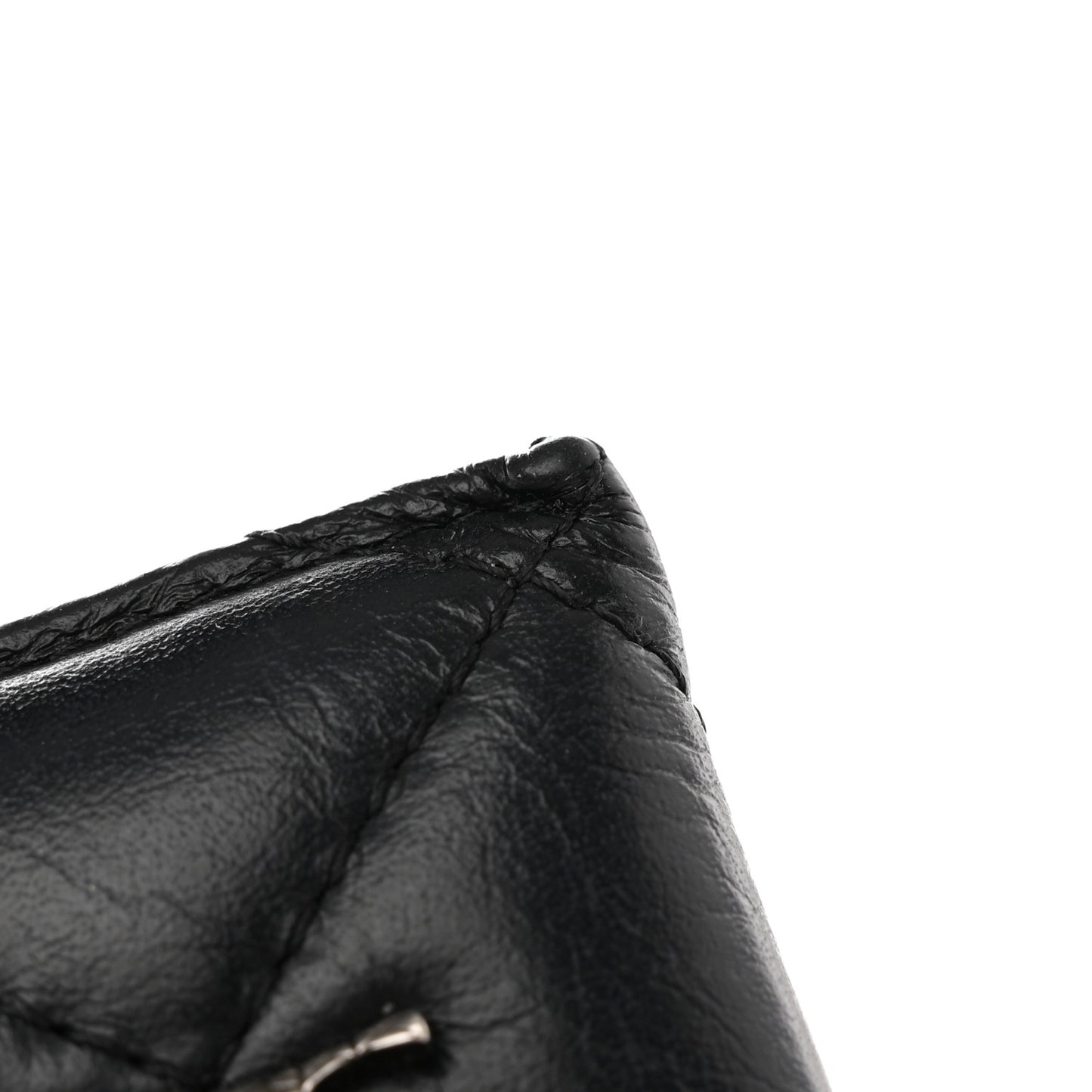 Aged Calfskin Quilted Lucky Charms Reissue Card Holder Black